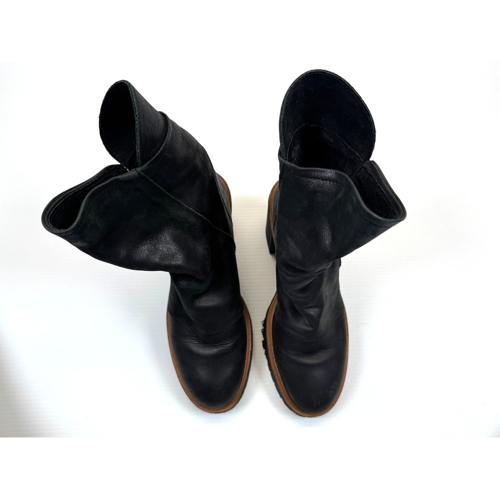 Free people‎ Jack Zip Ankle Boots Women 40 US 9-9.5 EUC Leather Block Heel Black - Picture 9 of 12